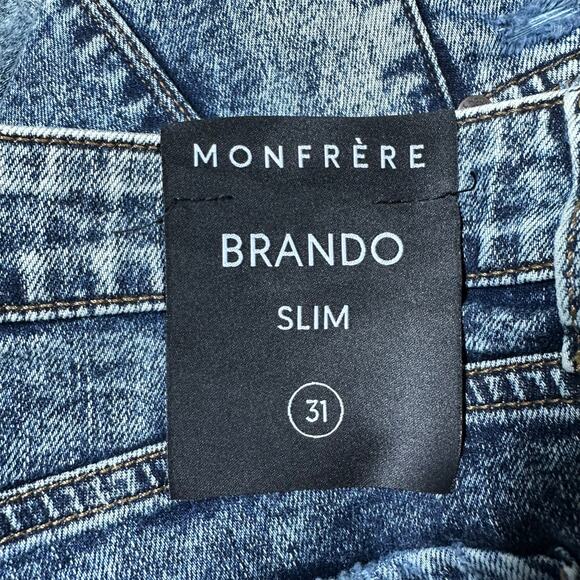 Monfrère NWT Brando Acid Wash Slim Jeans Santa Cruz Distressed Men's Size 31 - Picture 3 of 9